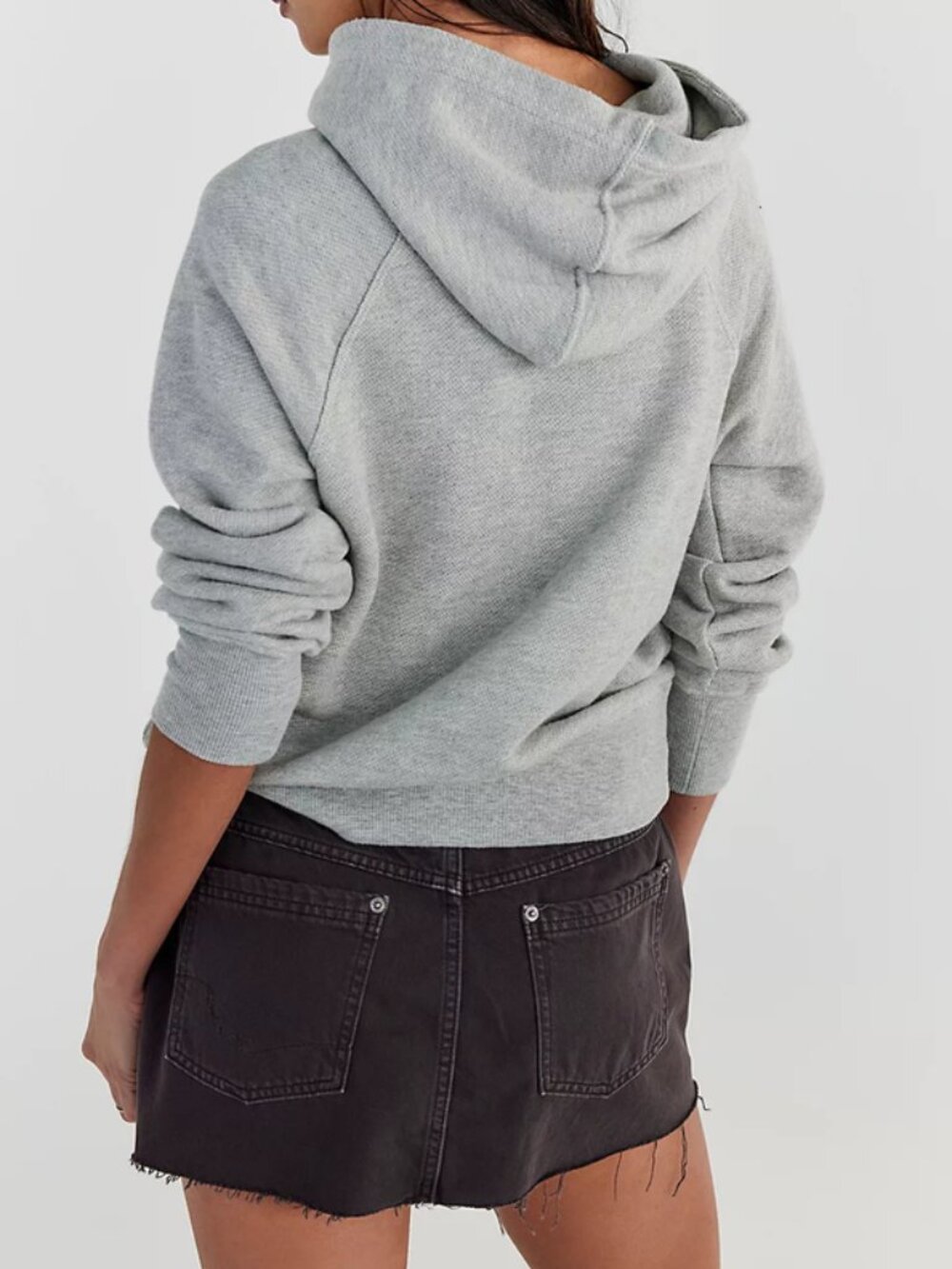 Free People With Everything Sweatshirt Heather Grey Hooded Top S - Picture 4 of 11